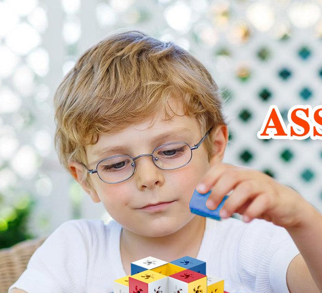 Minisun Children's multiple activity toys  Magnetic DIY Cube Puzzle Toy for Kids – Educational STEM Building Blocks, Creative Assembly Toy for Boys and Girls, Colorful Learning Toy for Brain Development