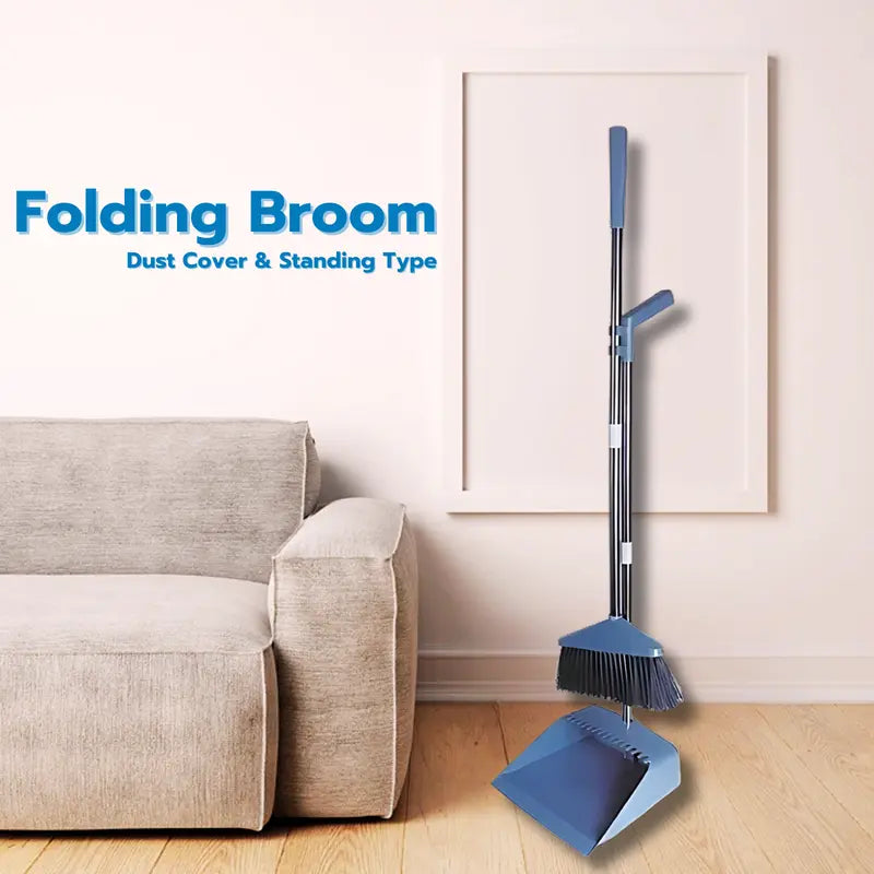 1set, Household Broom And Dustpan Set, Long Handle Floor Cleaning Broom Dustpan Set, Dustpan With Comb Tooth, To Remove Dust And Garbage, For Home, Kitchen, Room, Office, Cleaning Supplies, Cleaning Tool, Back To School Supplies