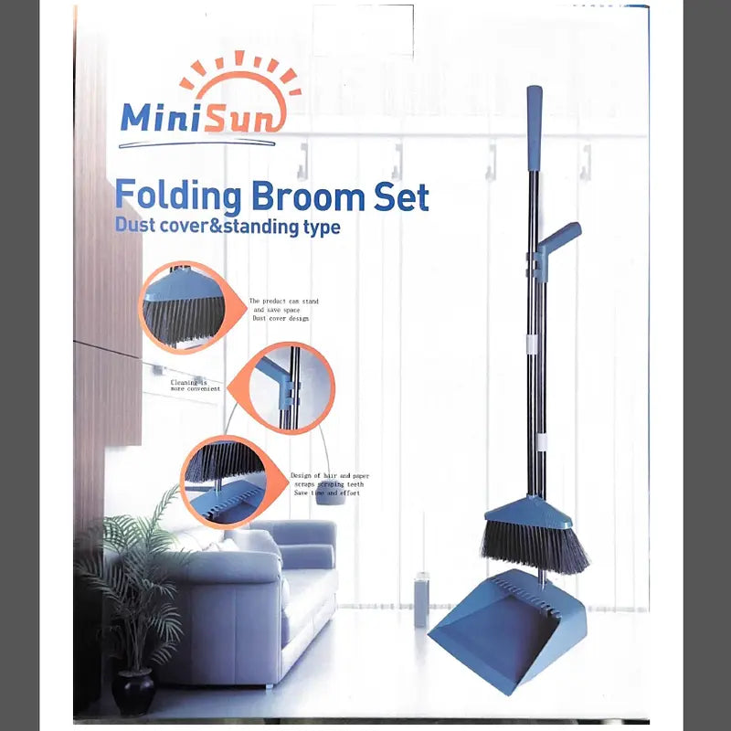 1set, Household Broom And Dustpan Set, Long Handle Floor Cleaning Broom Dustpan Set, Dustpan With Comb Tooth, To Remove Dust And Garbage, For Home, Kitchen, Room, Office, Cleaning Supplies, Cleaning Tool, Back To School Supplies