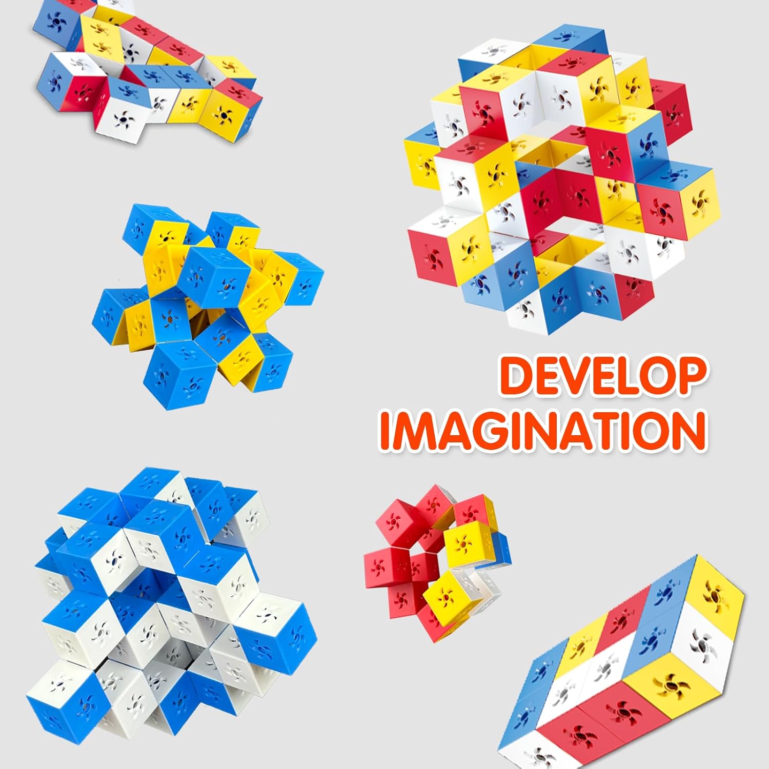 Minisun Children's multiple activity toys  Magnetic DIY Cube Puzzle Toy for Kids – Educational STEM Building Blocks, Creative Assembly Toy for Boys and Girls, Colorful Learning Toy for Brain Development