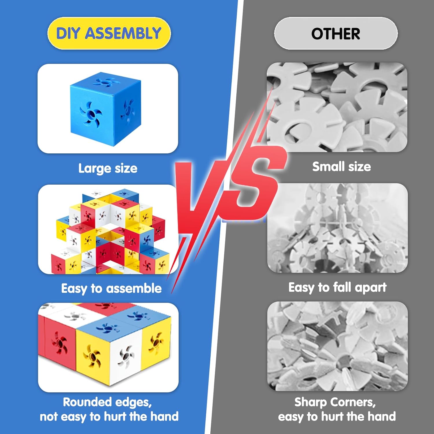 Minisun Children's multiple activity toys  Magnetic DIY Cube Puzzle Toy for Kids – Educational STEM Building Blocks, Creative Assembly Toy for Boys and Girls, Colorful Learning Toy for Brain Development