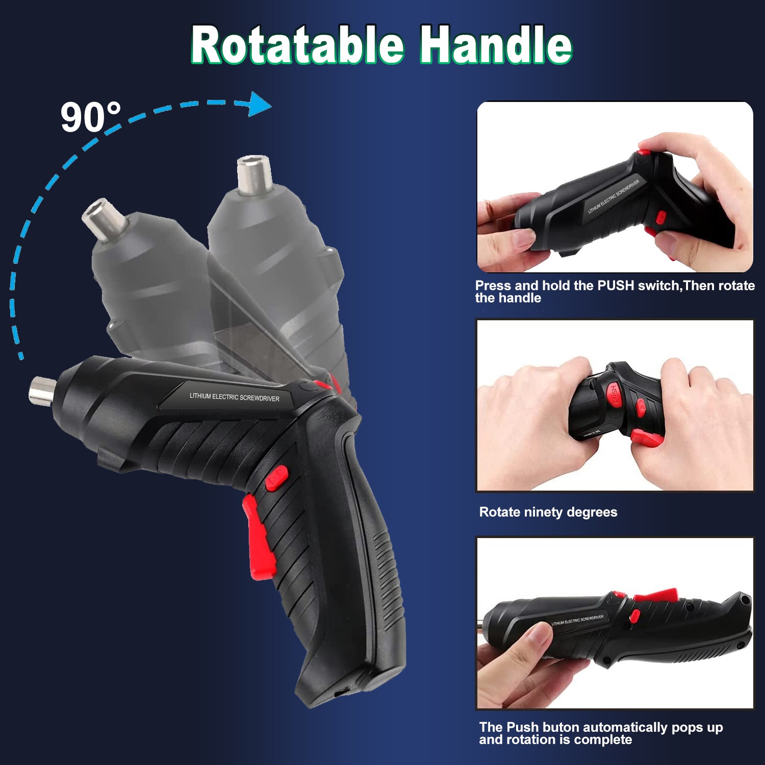 48 In 1 Cordless Electric Screwdriver Rechargeable Drill Driver Power Tool Bit Set