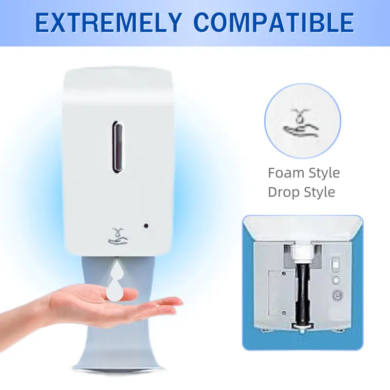 Automatic Touchless Smart Soap Dispenser ABS-Plastic White Wall-Mounted Automatic with Sensor Hand Soap Dispenser, Shower Lotion, Gel, Conditioner (1000 ml)