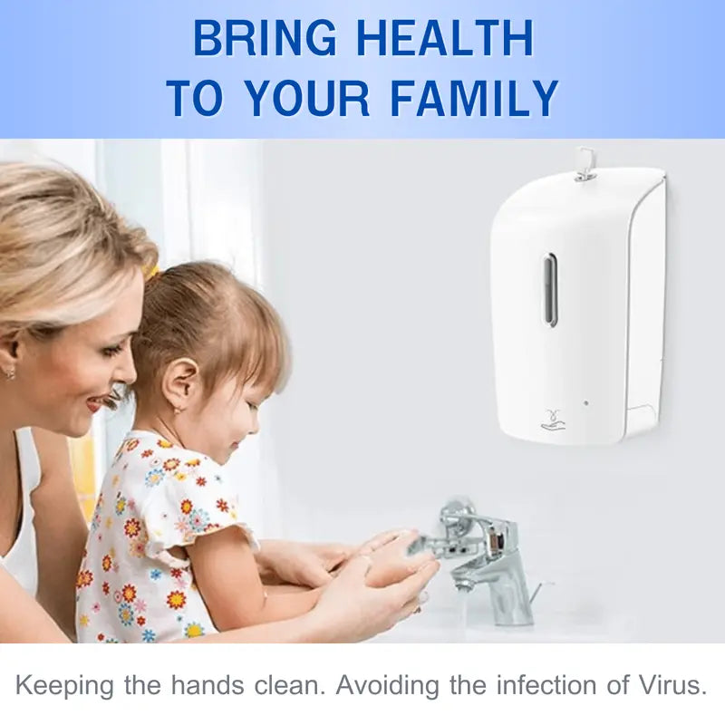 Automatic Touchless Smart Soap Dispenser ABS-Plastic White Wall-Mounted Automatic with Sensor Hand Soap Dispenser, Shower Lotion, Gel, Conditioner (1000 ml)