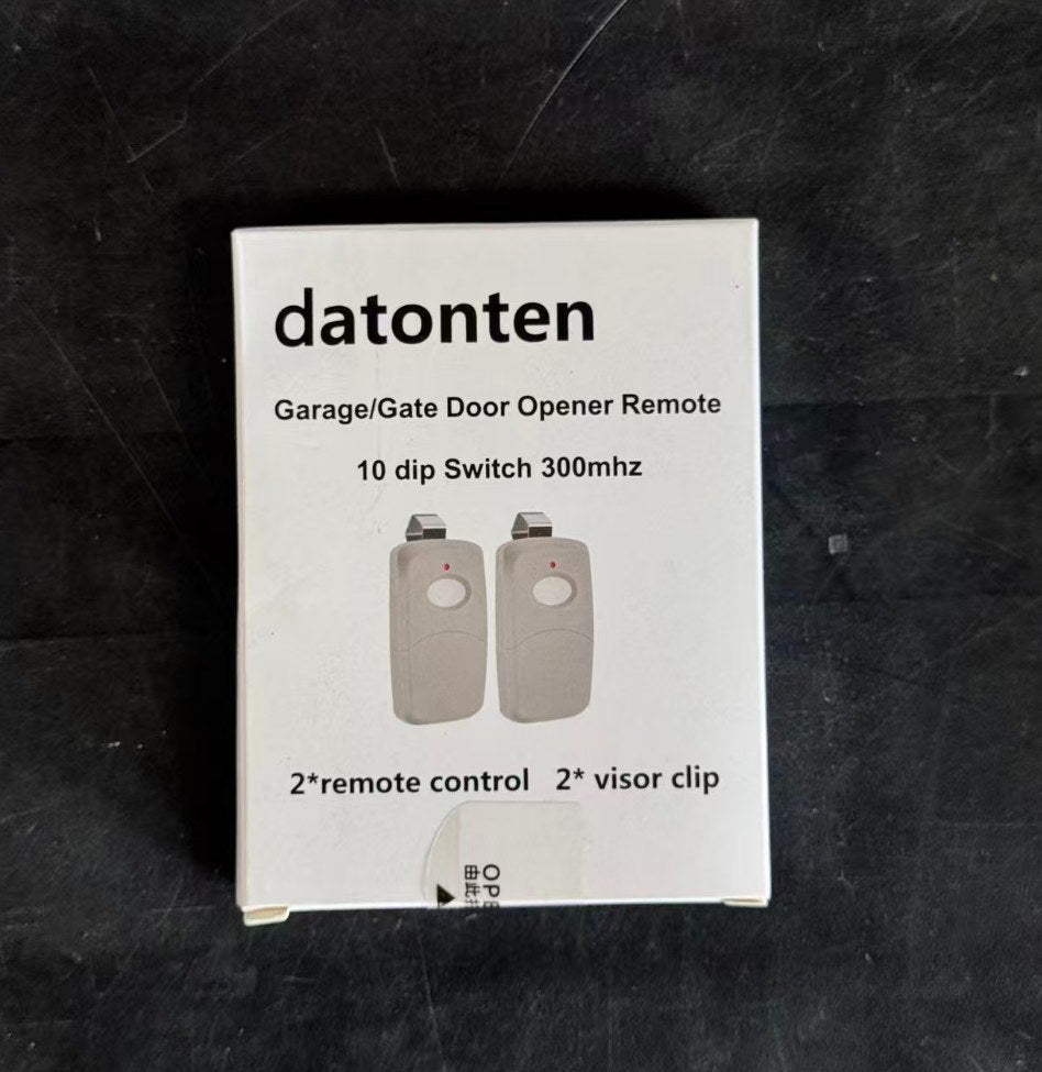 datonten 300MHz Garage & Gate Door Remote – 2-Pack, 10 DIP: actual stock product photo
